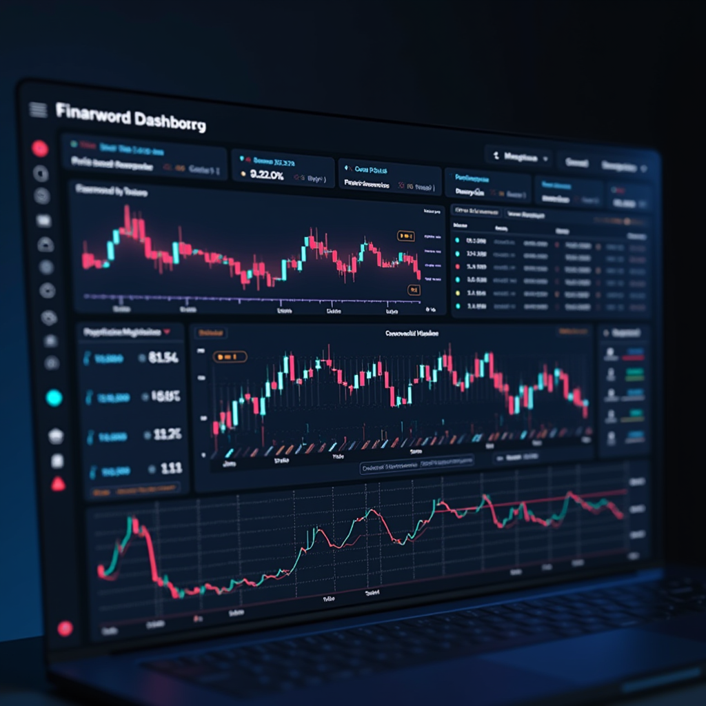 Detailed chart showing Elena Volkova's investment strategy framework with multiple currency pairs, risk metrics, and portfolio allocation graphs on a professional financial dashboard